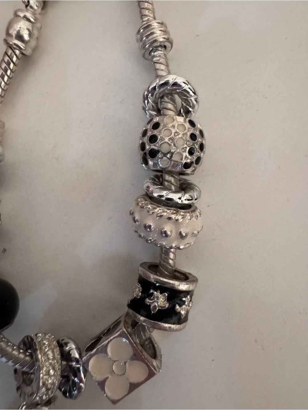 😍Silver and Black Charm Bracelet😍 WATCH - Women Accessories